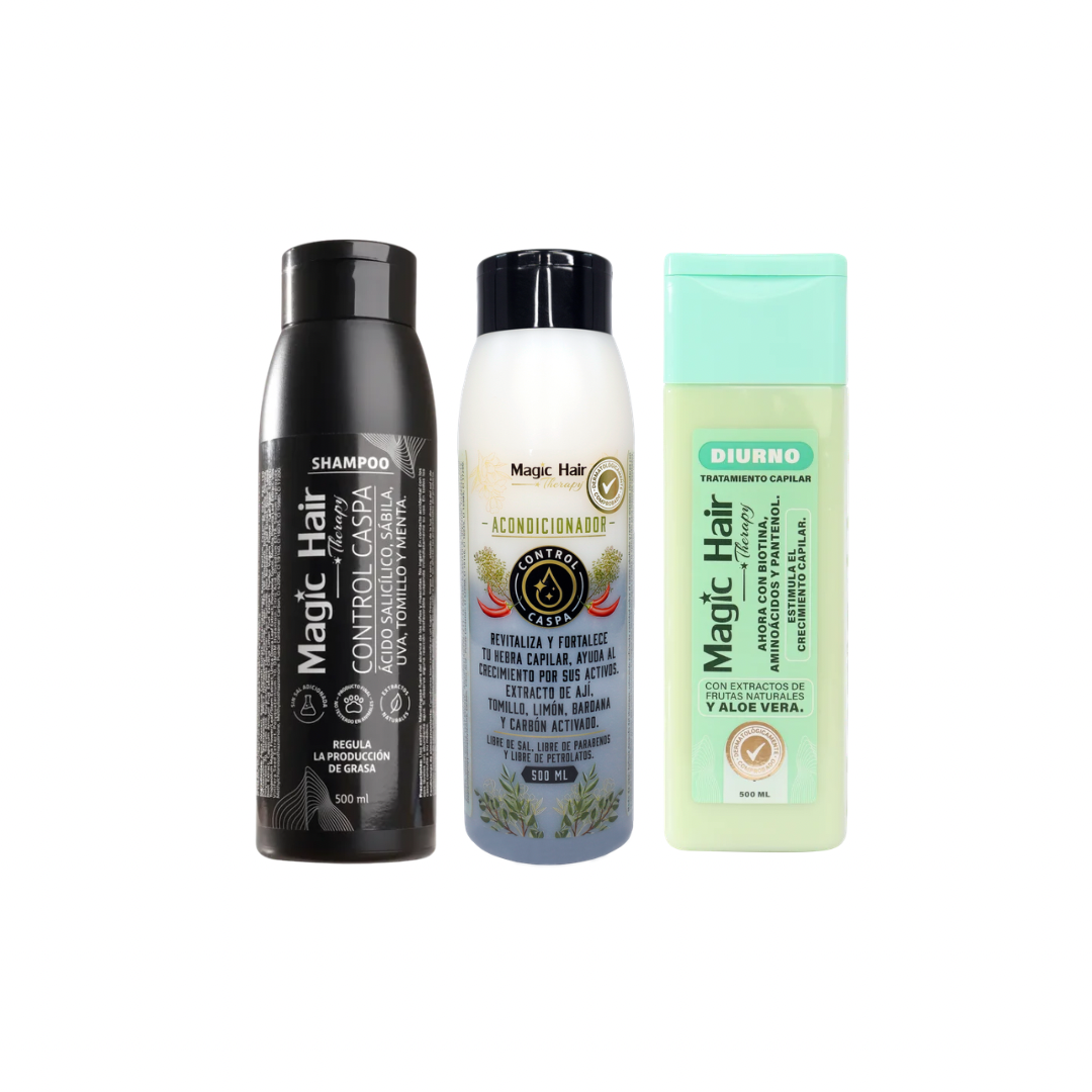 Magic Hair Kit Bronze Anticaspa Shampoo y Acondicionador + Tratamiento