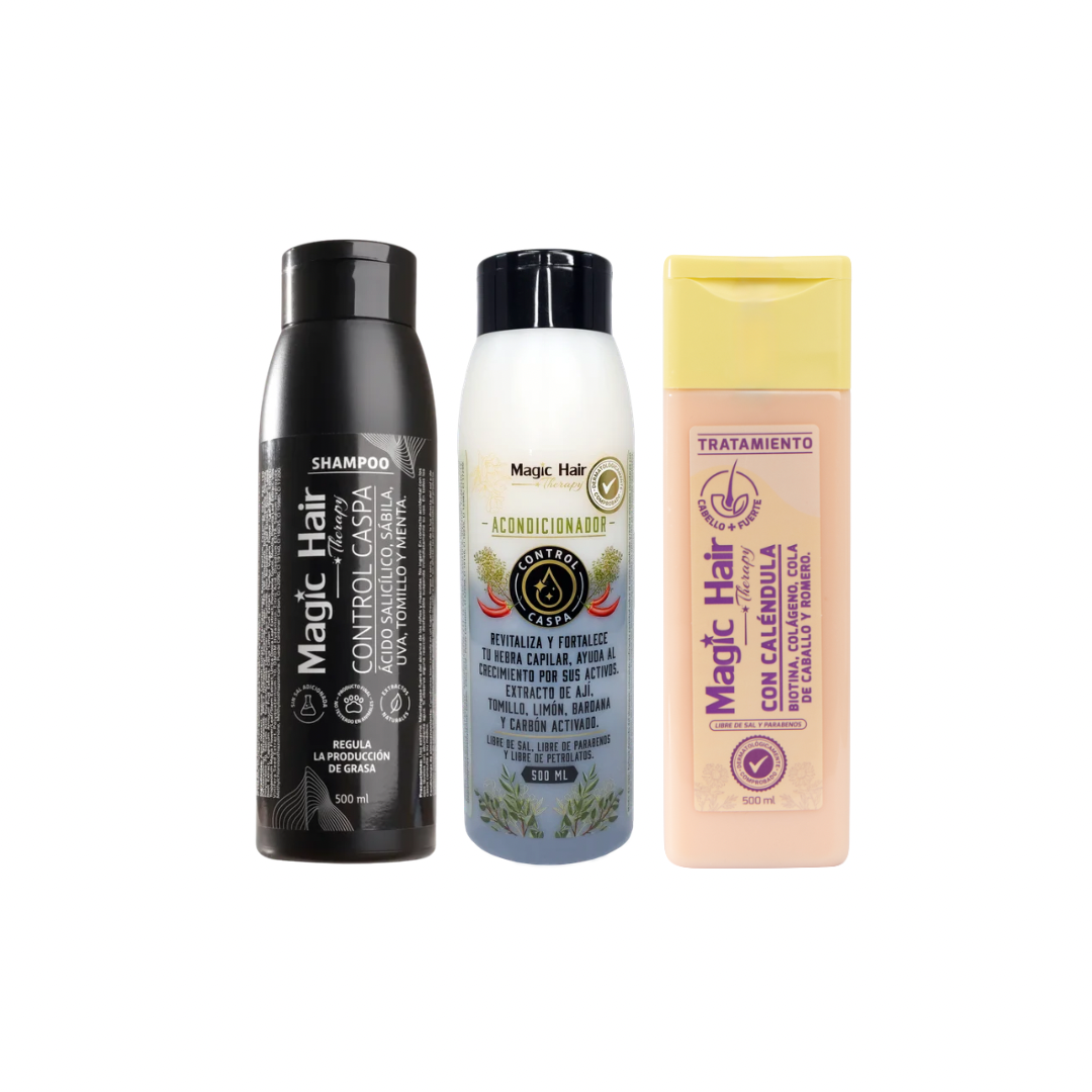 Magic Hair Kit Bronze Anticaspa Shampoo y Acondicionador + Tratamiento