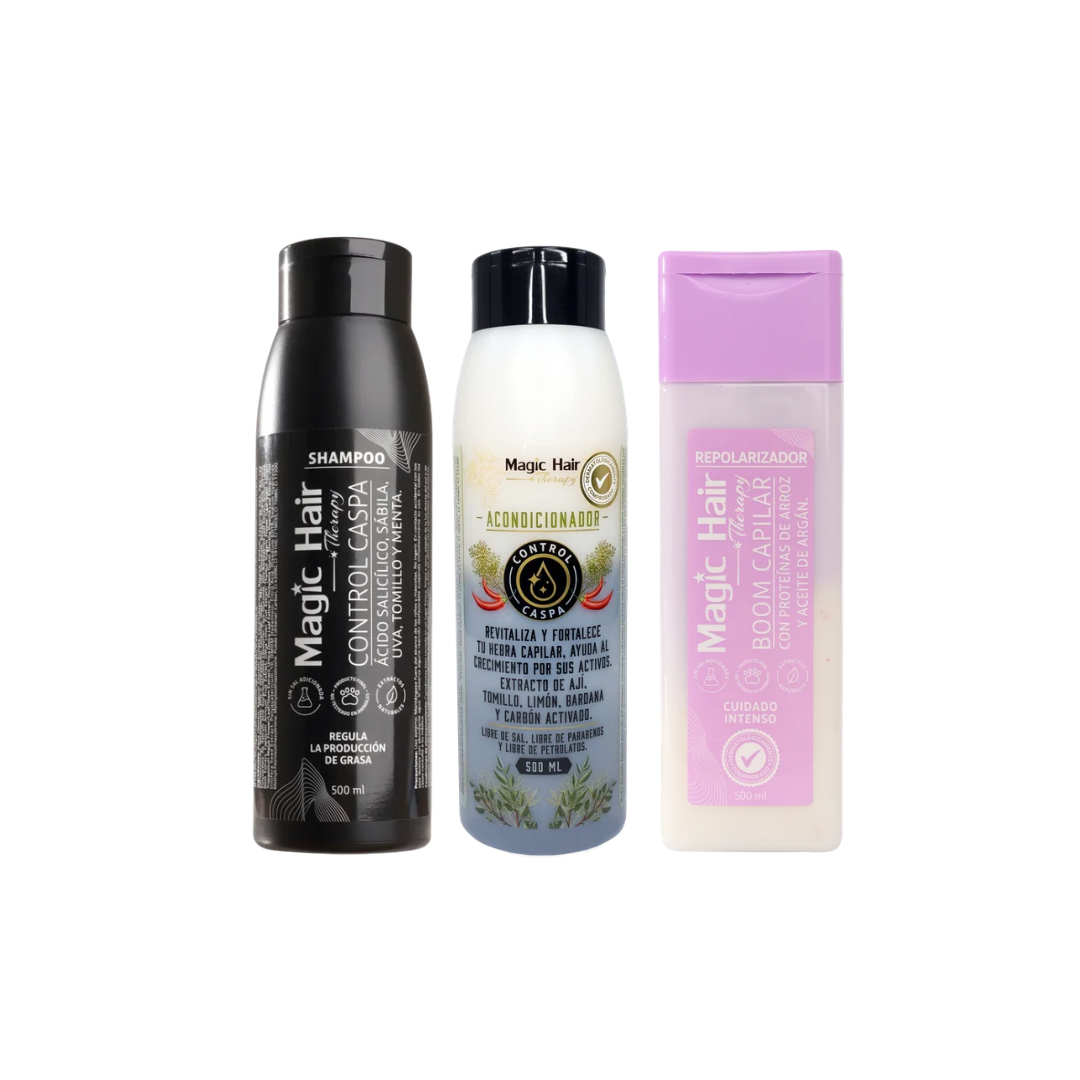 Magic Hair Kit Bronze Anticaspa Shampoo y Acondicionador + Tratamiento