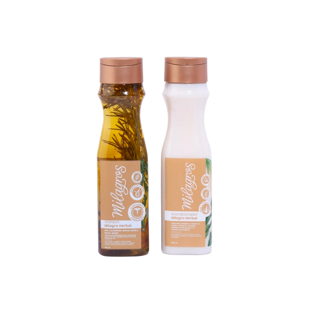Dúo Herbal Crecimiento y Control de Grasa | Shampoo + Acondicionador