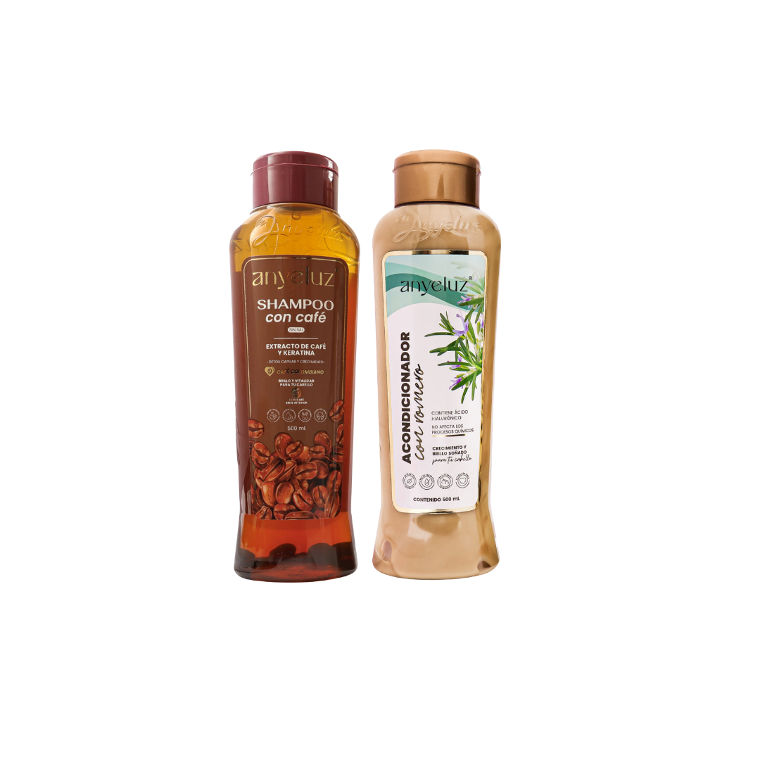Dúo Detox Anyeluz | Shampoo de Café + Acondicionador de Romero