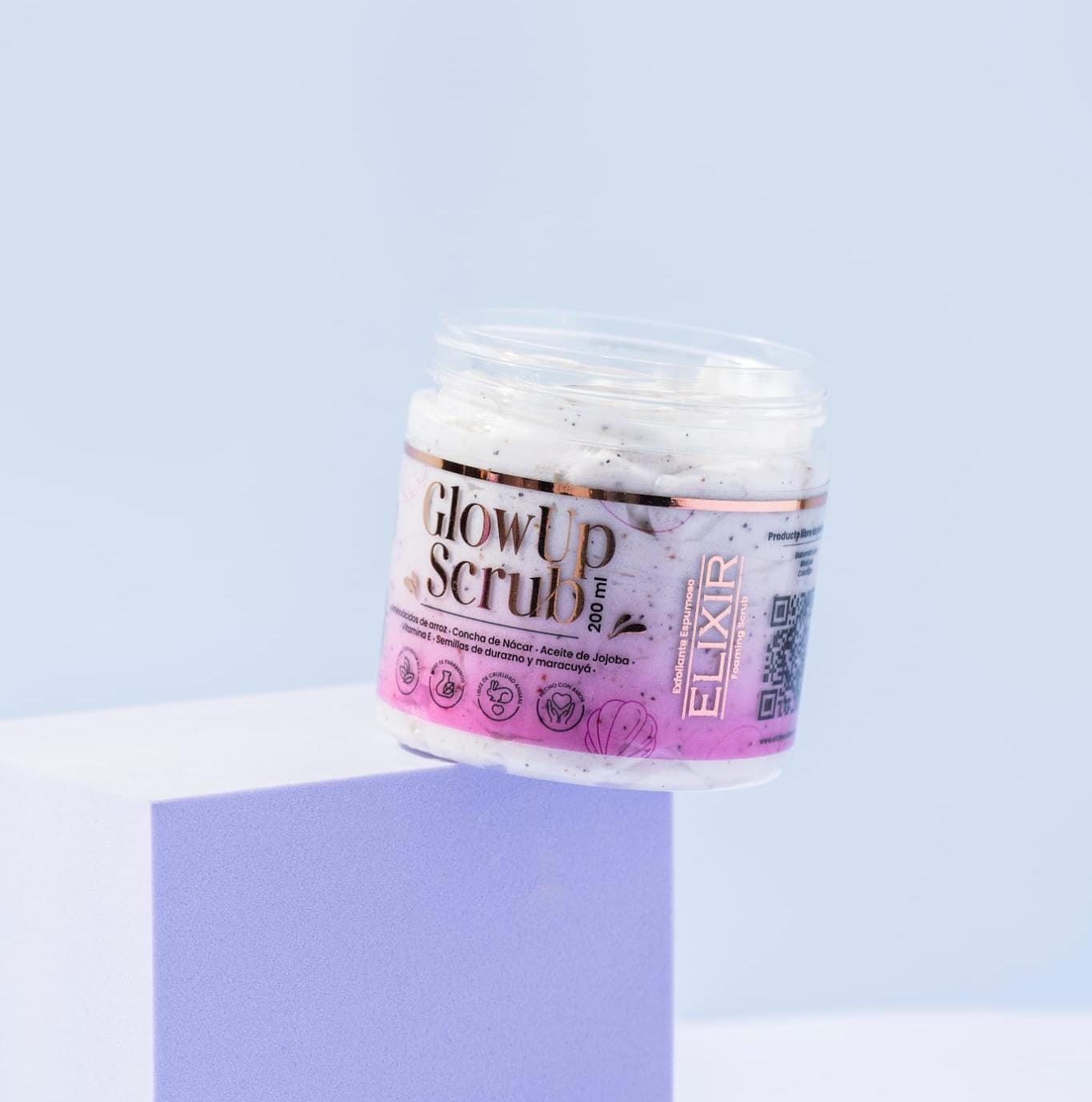 Exfoliante espumoso| Concha de nacar y Aminoacidos de Arroz |Glow Up Elixir