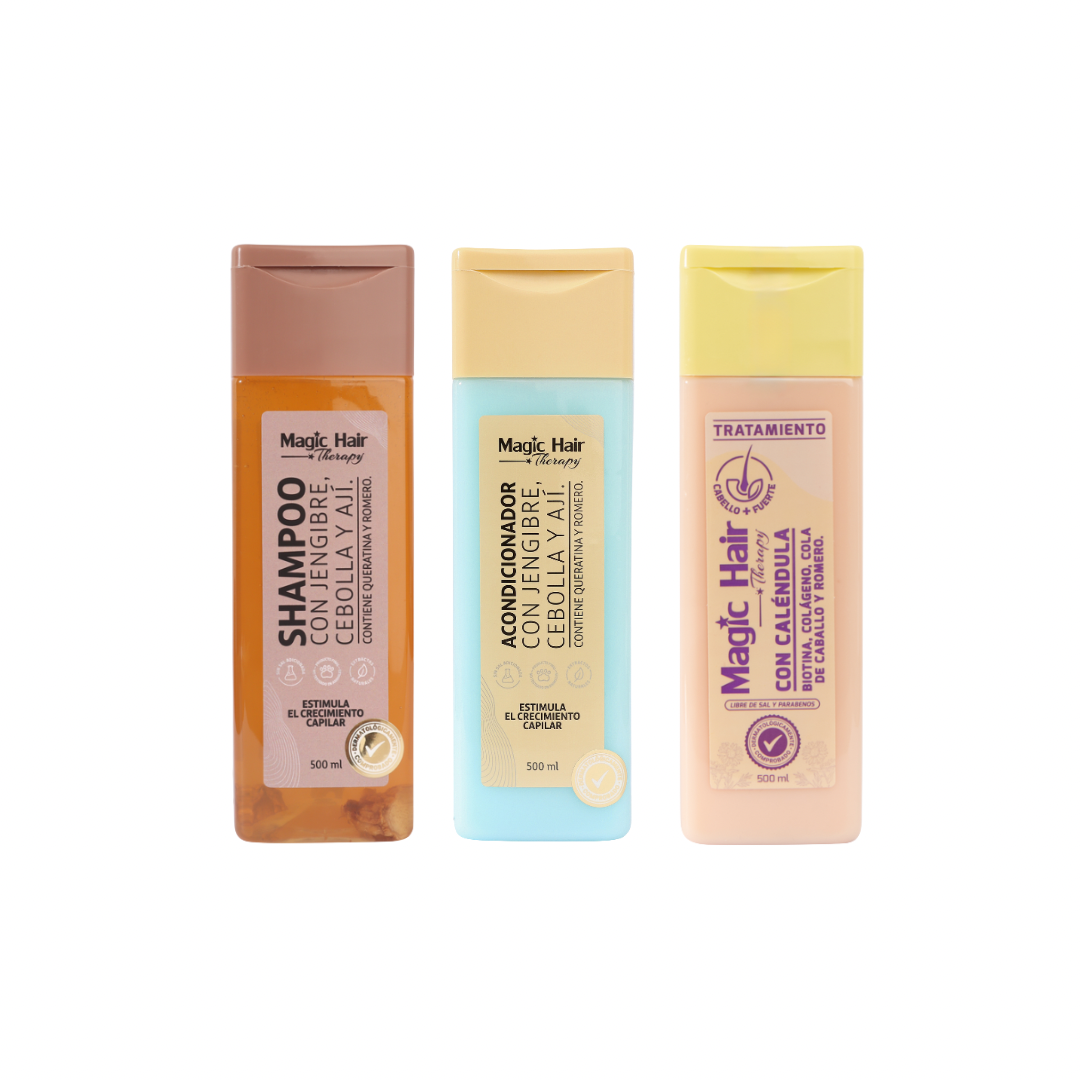Magic Hair kit Bronze Jengibre | Shampoo, Acondicionador + Tratamiento
