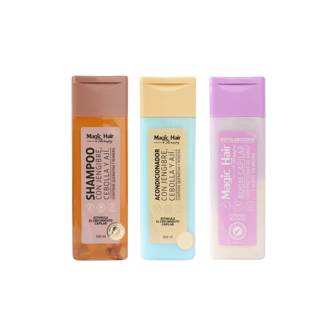 Magic Hair kit Bronze Jengibre | Shampoo, Acondicionador + Tratamiento