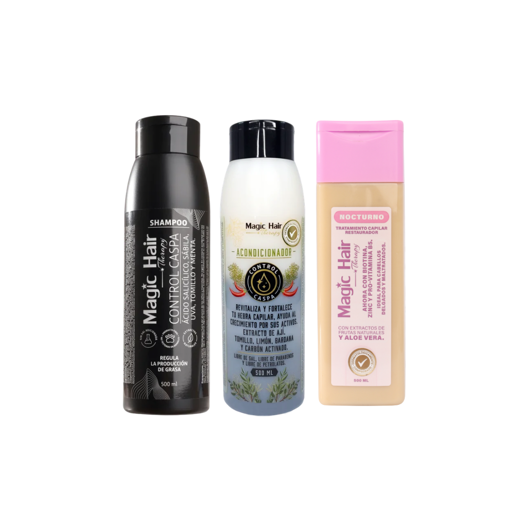 Magic Hair Kit Bronze Anticaspa Shampoo y Acondicionador + Tratamiento