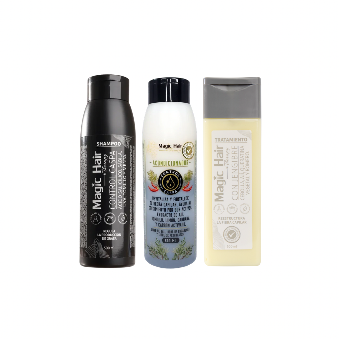 Magic Hair Kit Bronze Anticaspa Shampoo y Acondicionador + Tratamiento