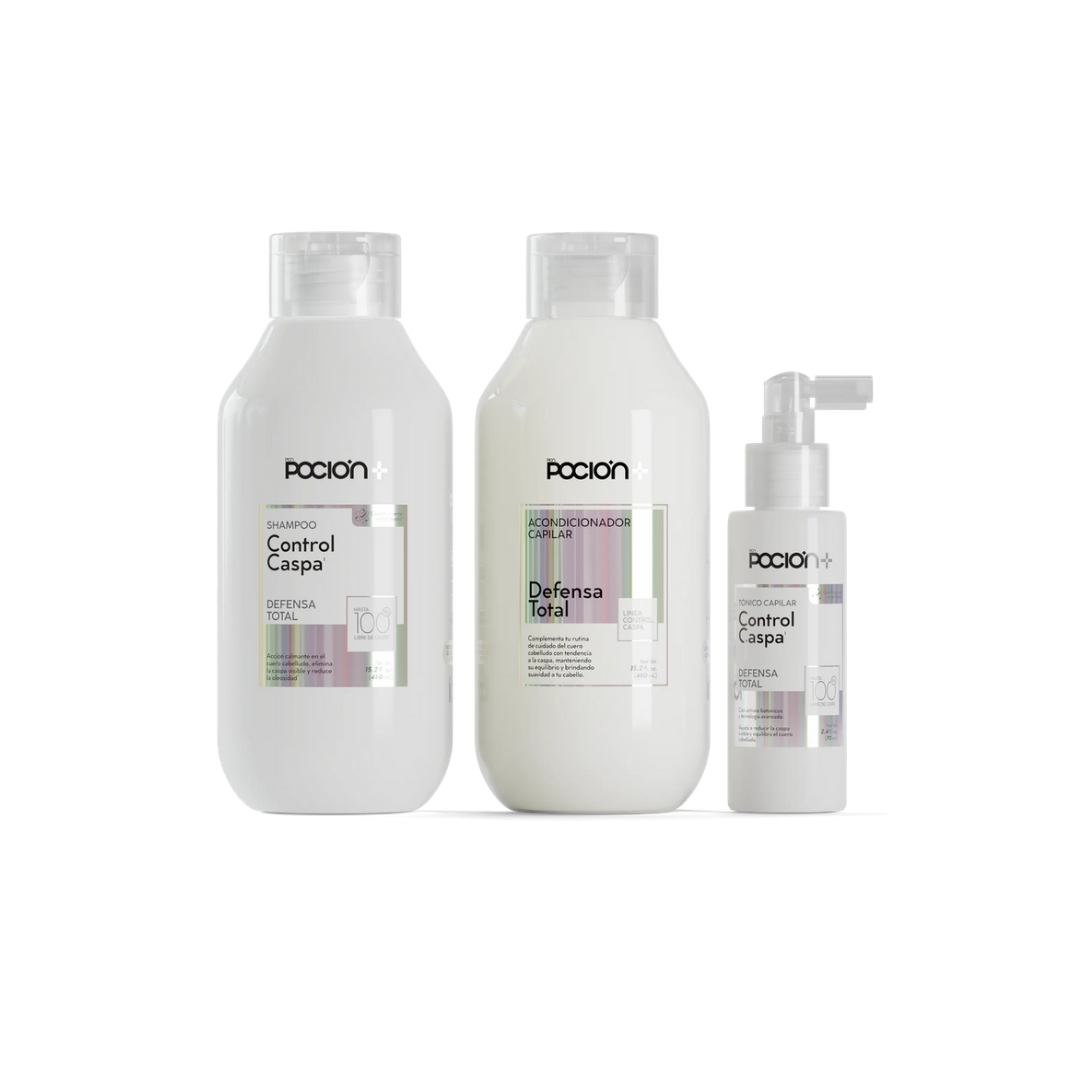 Kit Control Caspa POCIÓN+ Shampoo, Tónico y Acondicionador