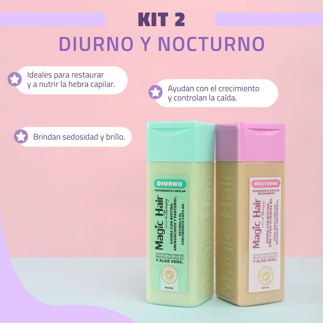 Dúo Tratamiento Capilar Diurno y Nocturno Magic Hair | Nutrición y Restauración Profunda