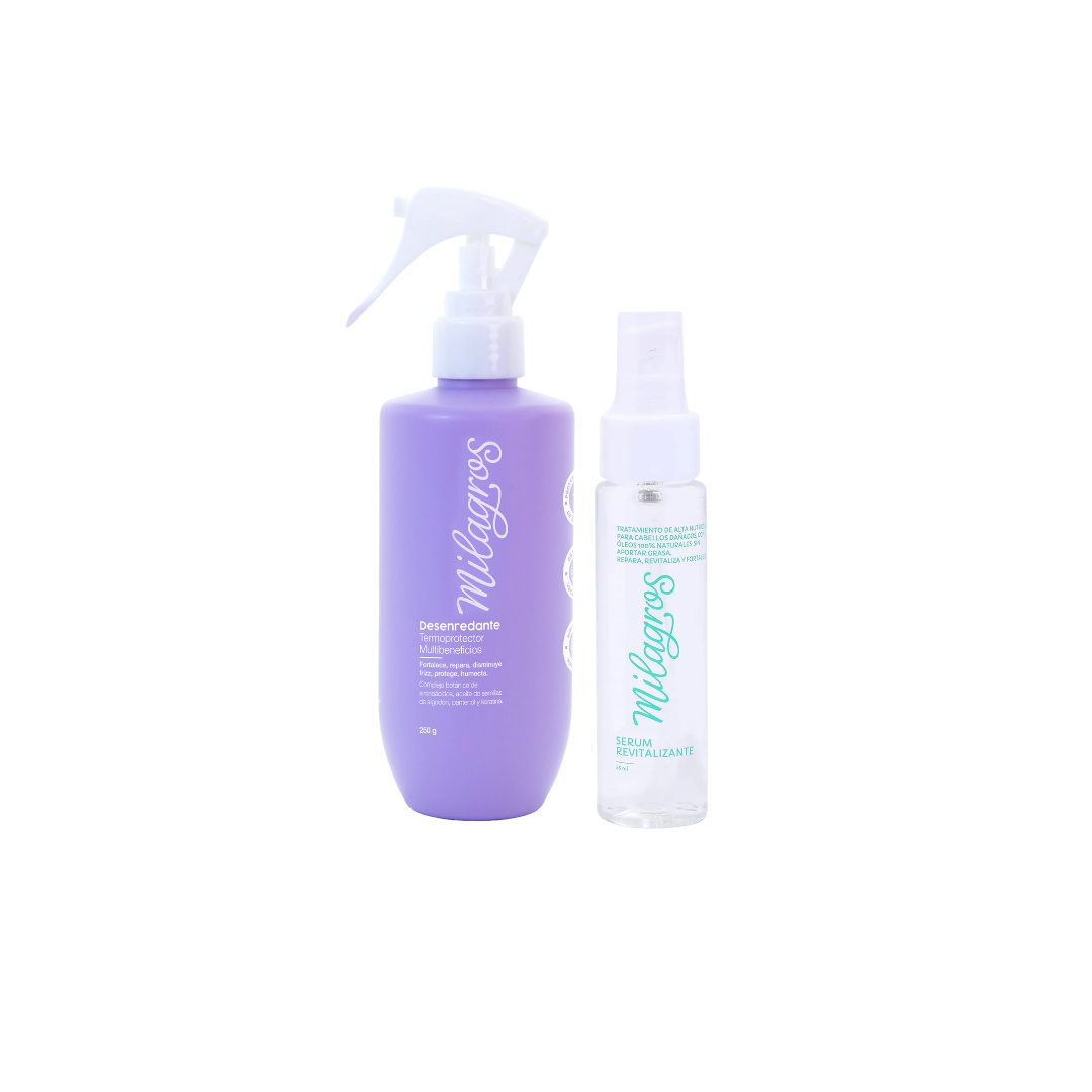 Milagros Dúo Desenredante y Sérum Revitalizante para Control del Frizz