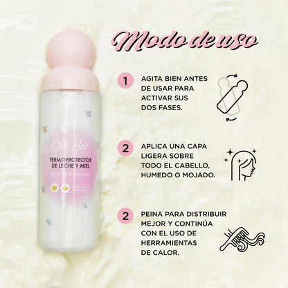 Termoprotector Bifásico Leche y Miel Click Hair | Antifrizz y Protección Térmica