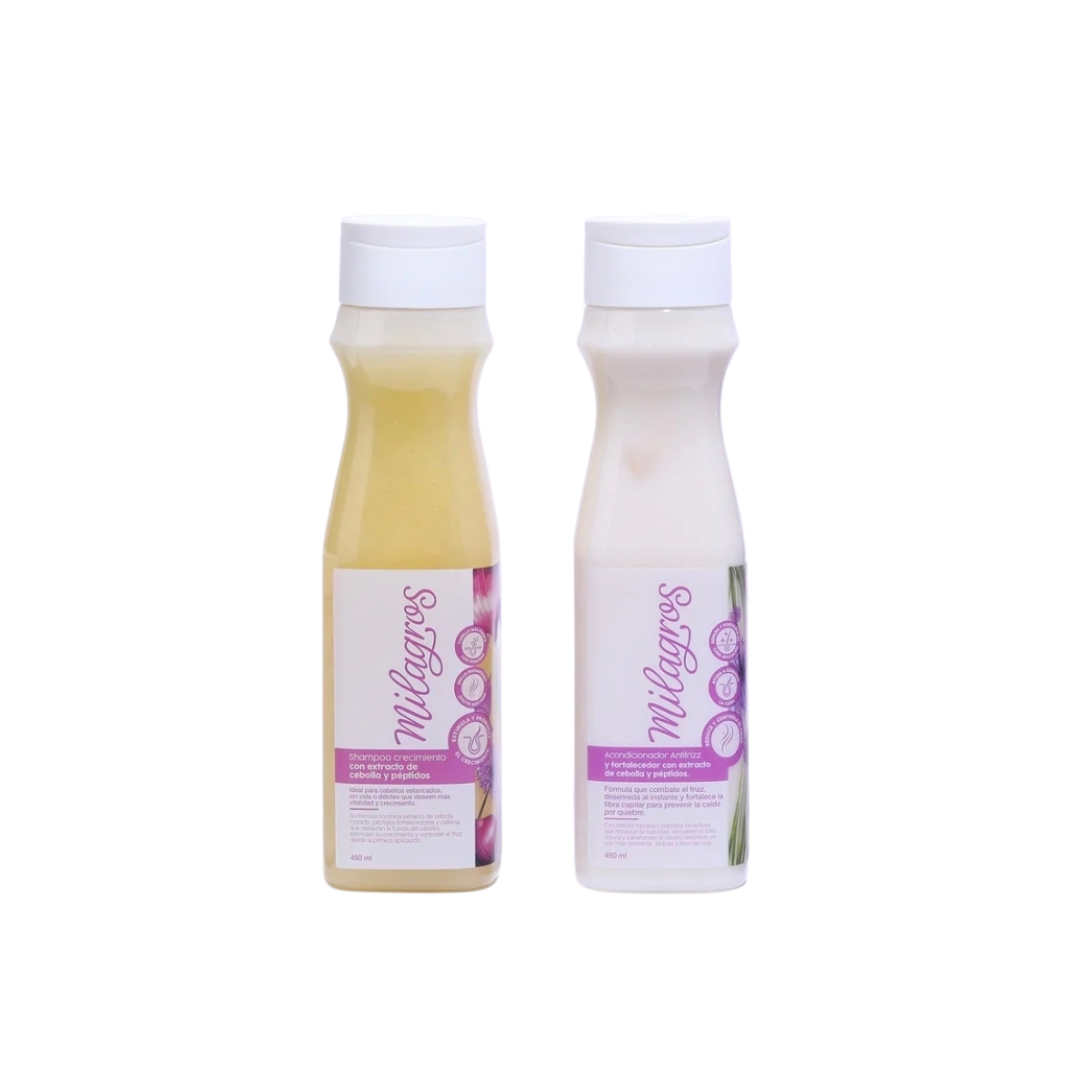 Dúo Antifrizz y Crecimiento Shampoo y Acondicionador de Cebolla