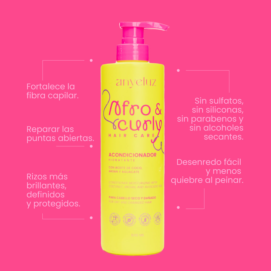Acondicionador Hidratante Afro &amp; Curly Anyeluz | Nutrición y Definición para Rizos